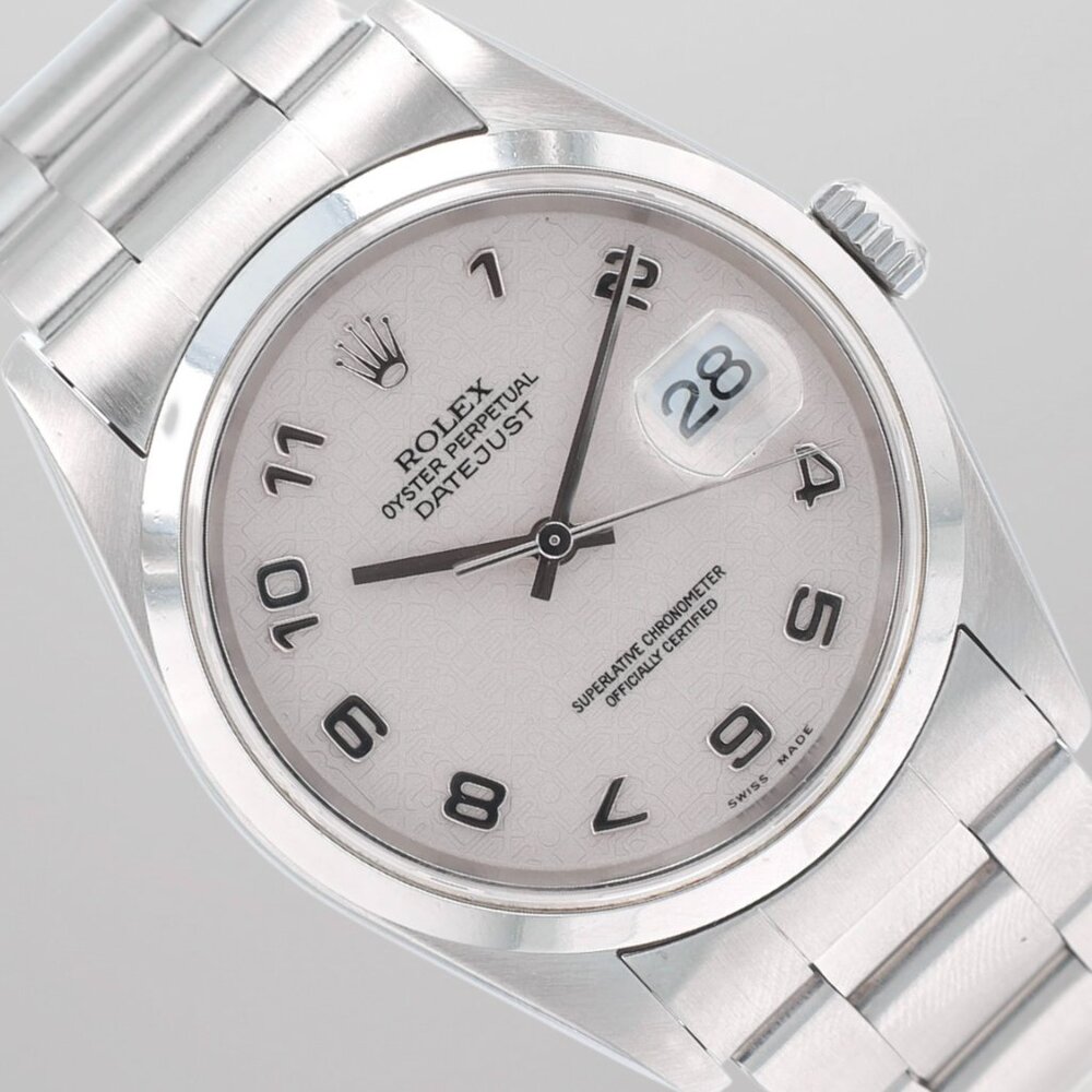Rolex Mens 36mm Datejust Steel Cream Jubilee Dial Smooth Bezel Oyster Band 16200